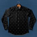 Texas Longhorn Cattle pattern - Men's Casual Long Sleeve Shirt - myfunfarm