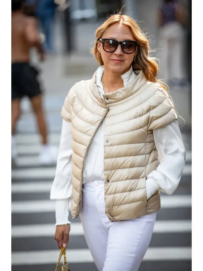 The St Barts | Down Vest by Coates of London |Taupe