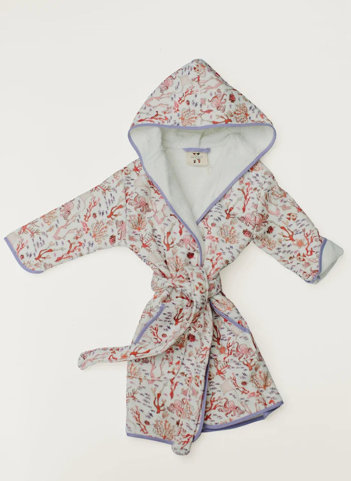 TIMO + VIOLET Rosy Coral Reef Bathrobe