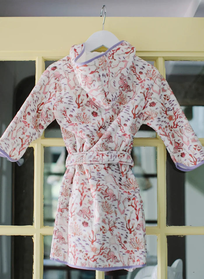 TIMO + VIOLET Rosy Coral Reef Bathrobe