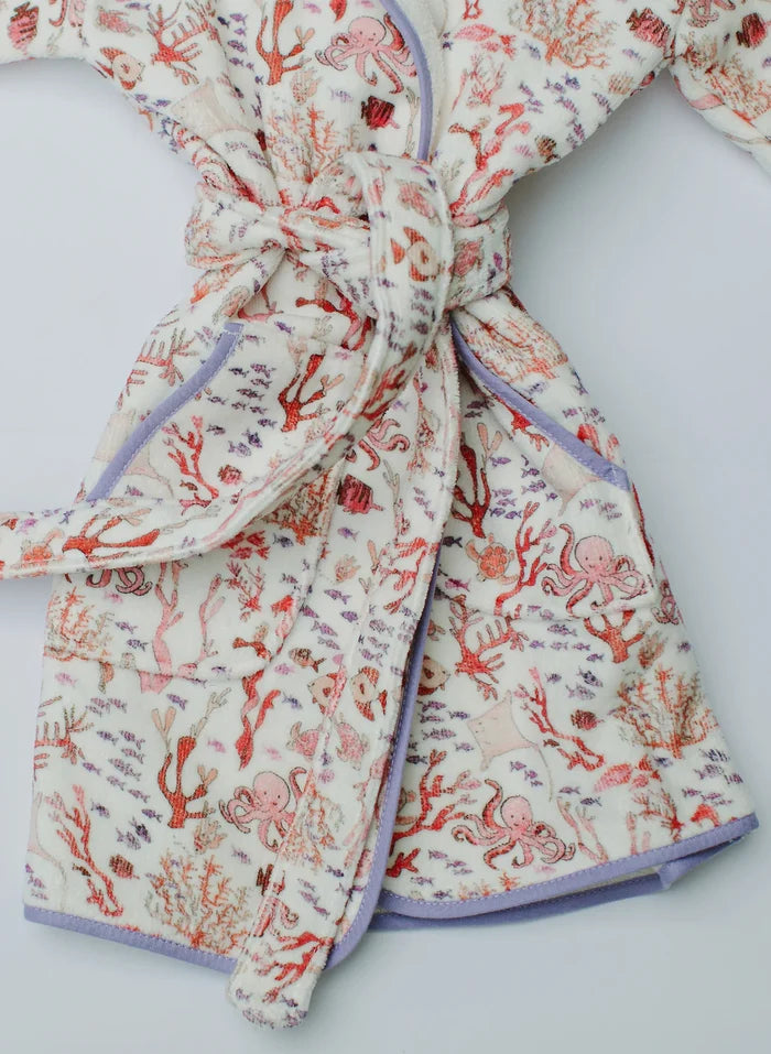 TIMO + VIOLET Rosy Coral Reef Bathrobe