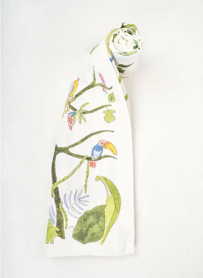 TIMO + VIOLET Tropical Chinoiserie Shawl Blanket