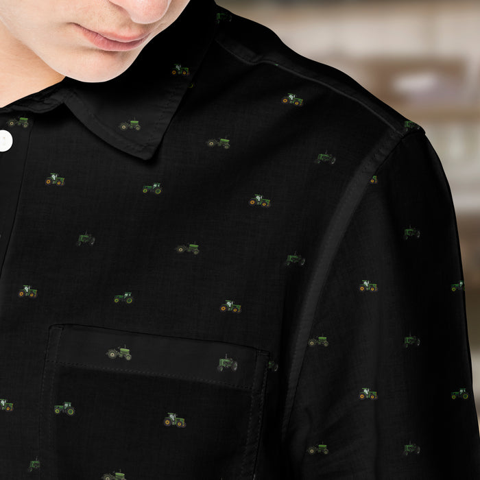 Tractor pattern - Men's Casual Long Sleeve Shirt - myfunfarm