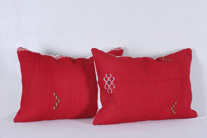 Two moroccan handwoven kilim pillows