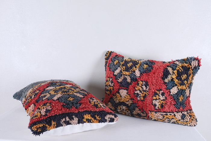 Two moroccan handwoven rug pillows