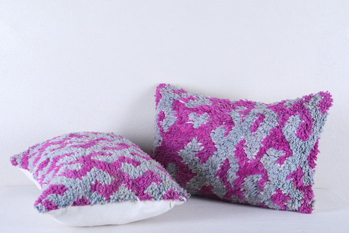 Two moroccan handwoven rug pillows