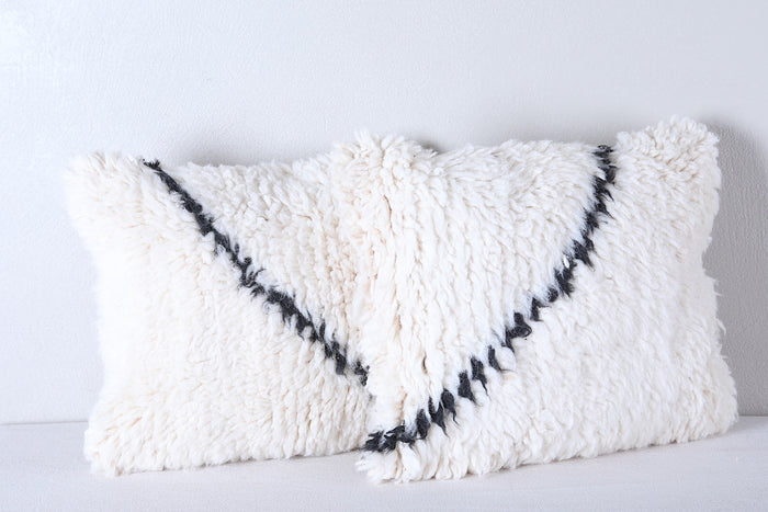 Two moroccan handwoven rug pillows