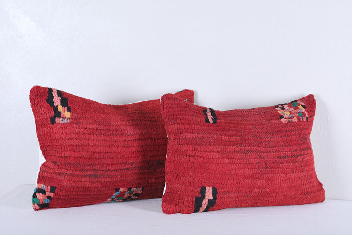 Two moroccan handwoven rug pillows - kilim pillow