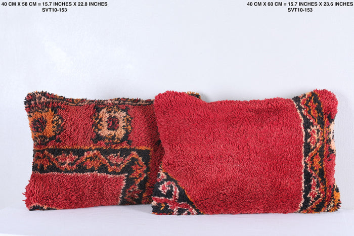 Two moroccan handwoven rug pillows