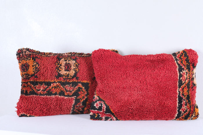 Two moroccan handwoven rug pillows