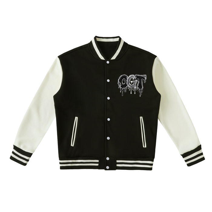Two-Tone Fleeced Varsity Jacket
