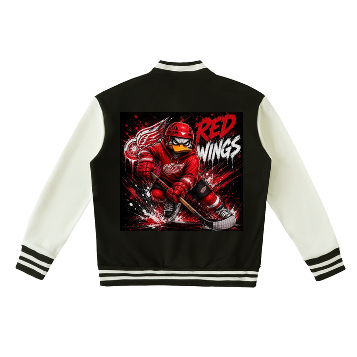 Two-Tone Fleeced Varsity Jacket