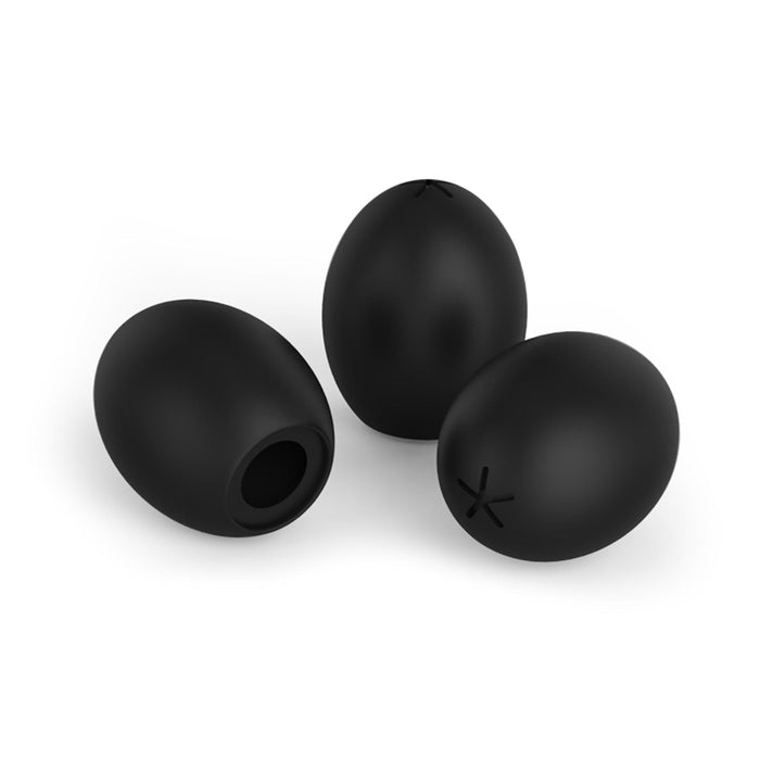 black olive erasers isolated on white