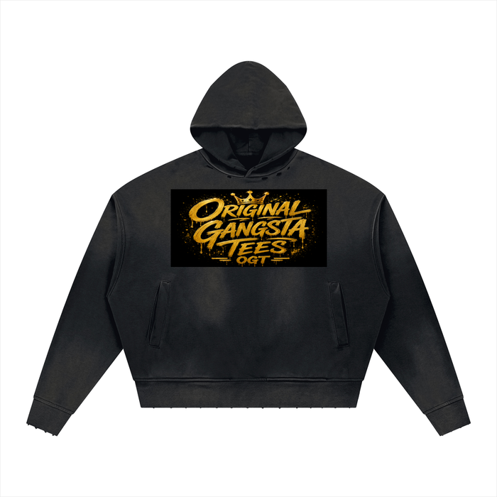 Unisex Sunfade Distressed Boxy Hoodie