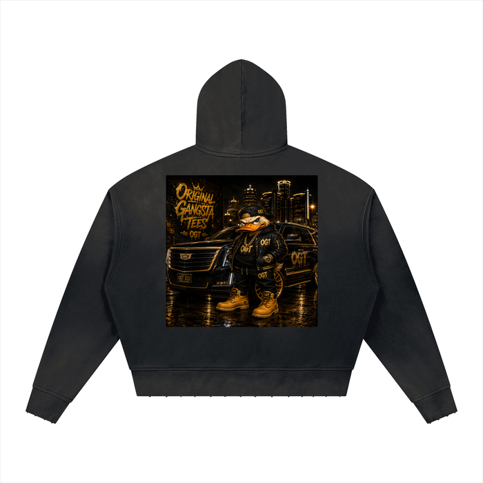 Unisex Sunfade Distressed Boxy Hoodie