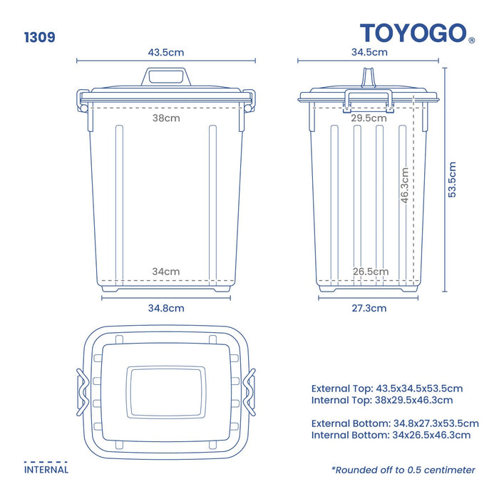 UTILITY STORAGE BIN W COVER (1309)