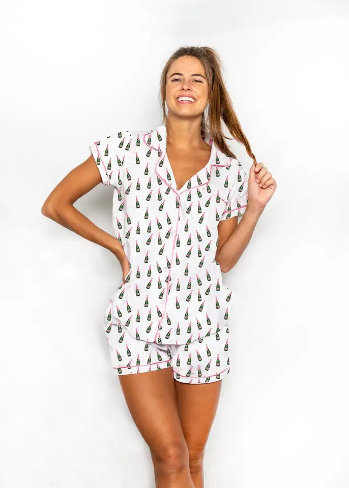 Wholesale Pajama Short Set - Champagne
