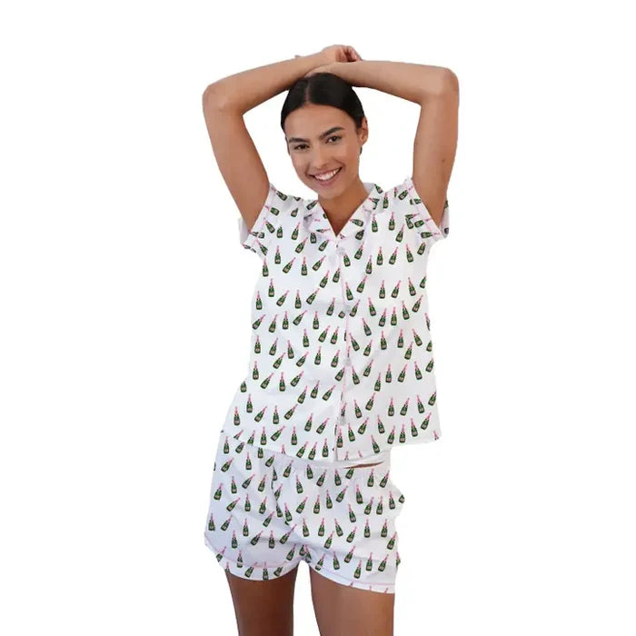 Wholesale Pajama Short Set - Champagne