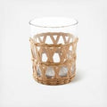 Wicker Wrap Natural Short Beverage Glass by TABLEAU