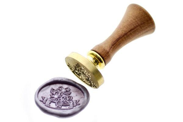 Wild flower bouquet Wax Seal Stamp Designed by Petra - Backtozero B20 - boquet, botanic, Botanical, collaboration, floral, Flower, flowers, jar, metallic, metallic lavender, metallic purple, Nature, oval, Signature, signaturehandle