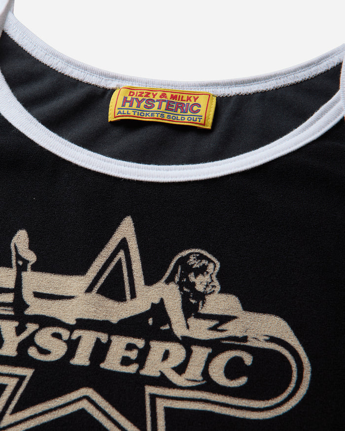 Hysteric Glamour Star Woman Camisole Black T-Shirts Top 01261CR08 96