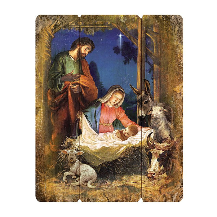 Wood Pallet Plaque-Nativity