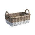 Woven Rectangular White Basket