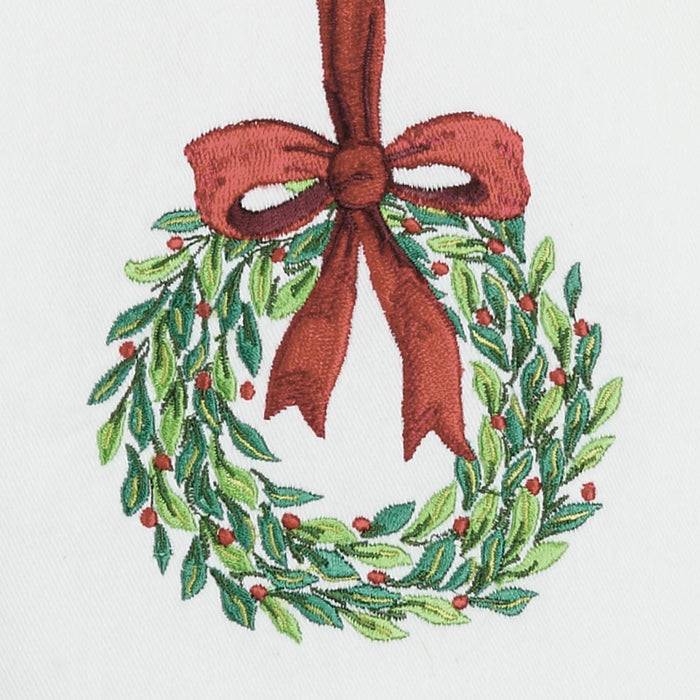 Wreath Bow Kitchen Towel - Christmas-[product_category]-Whatsoever Things