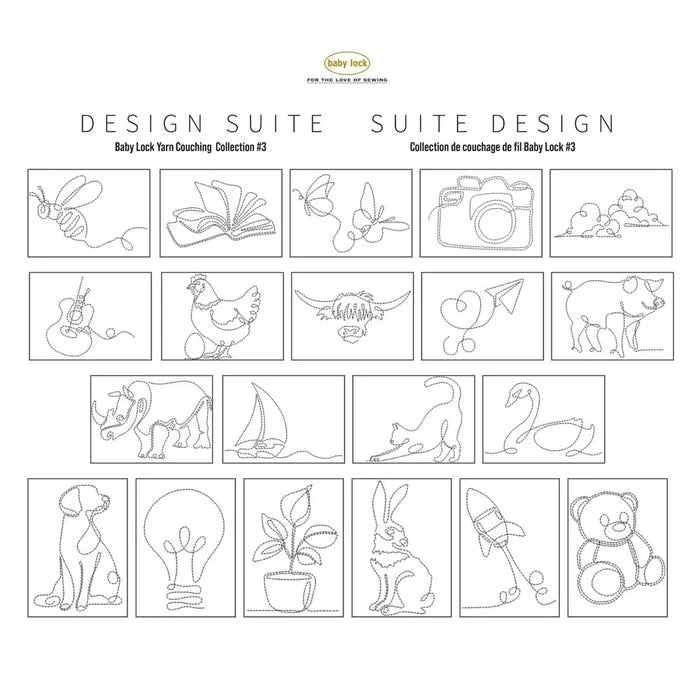 Yarn Couching Embroidery Design Collection #3 - Baby Lock Design Suite