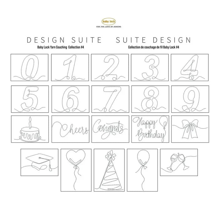 Yarn Couching Embroidery Design Collection #4 - Baby Lock Design Suite