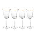 Zodax Aperitivo Triangular Champagne Flute - Clear with Gold Rim