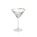 Zodax Aperitivo Triangular Martini Glass - Clear with Gold Rim