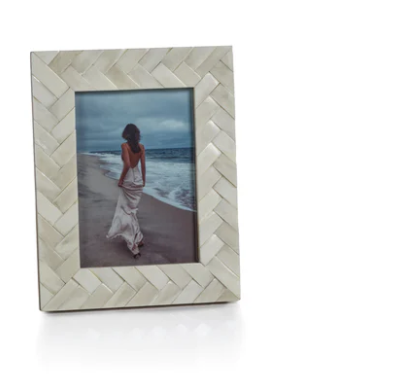 Zodax Bone Braided Photo Frame - White - 5x7